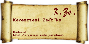 Keresztesi Zsóka névjegykártya
